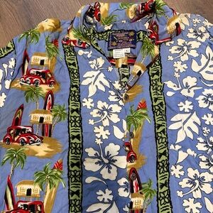 Original Hawaiian Shirt By Basix with Surf and Car Print